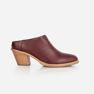 Poppy Barley Heeled Mule 9.5 in Chocolate Wine Colour